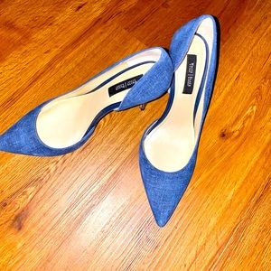 Denim look heels